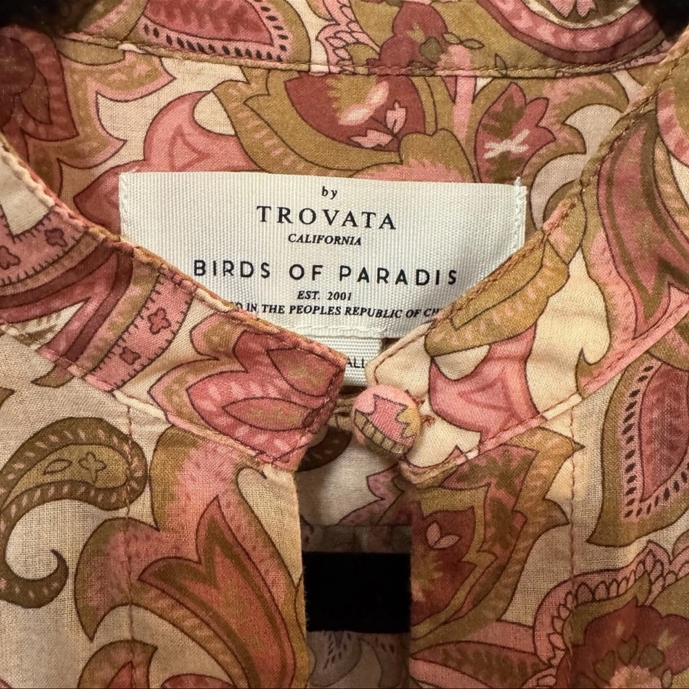 Trovata Bird Of Paradis BAILEY BLOUSE - AUTUMN PAISLEY Size XS NWOT $278 - Picture 6 of 12